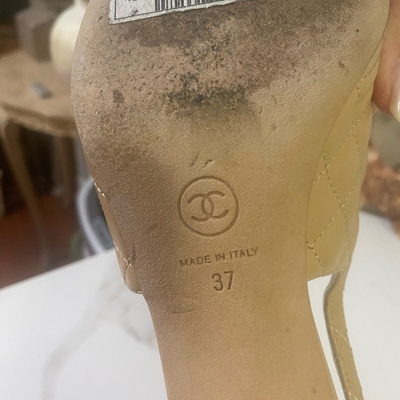 Chanel two tone slingback pumps heels size 7 - Picture 10 of 11